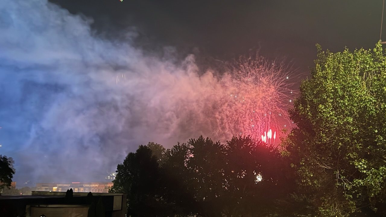 Fireworks for the 250th anniversary of Independence Day in Asheville