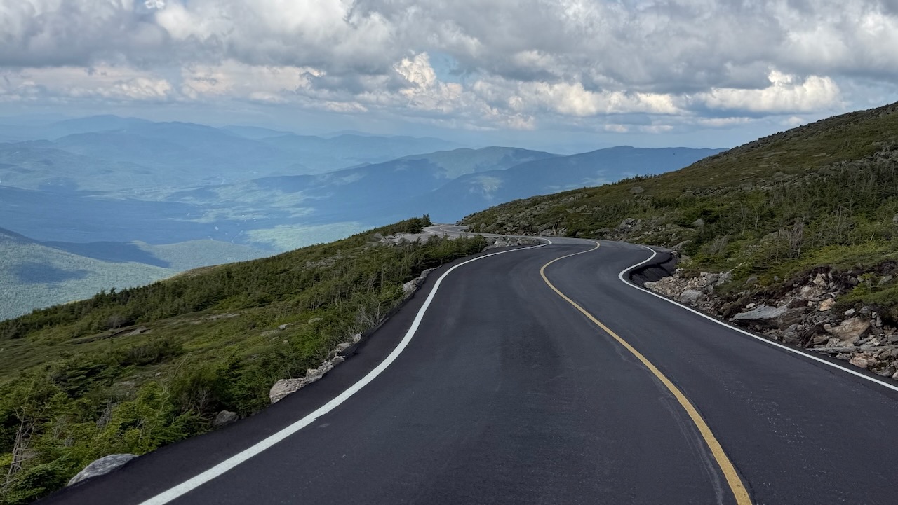The winding Mount Washington Auto Road