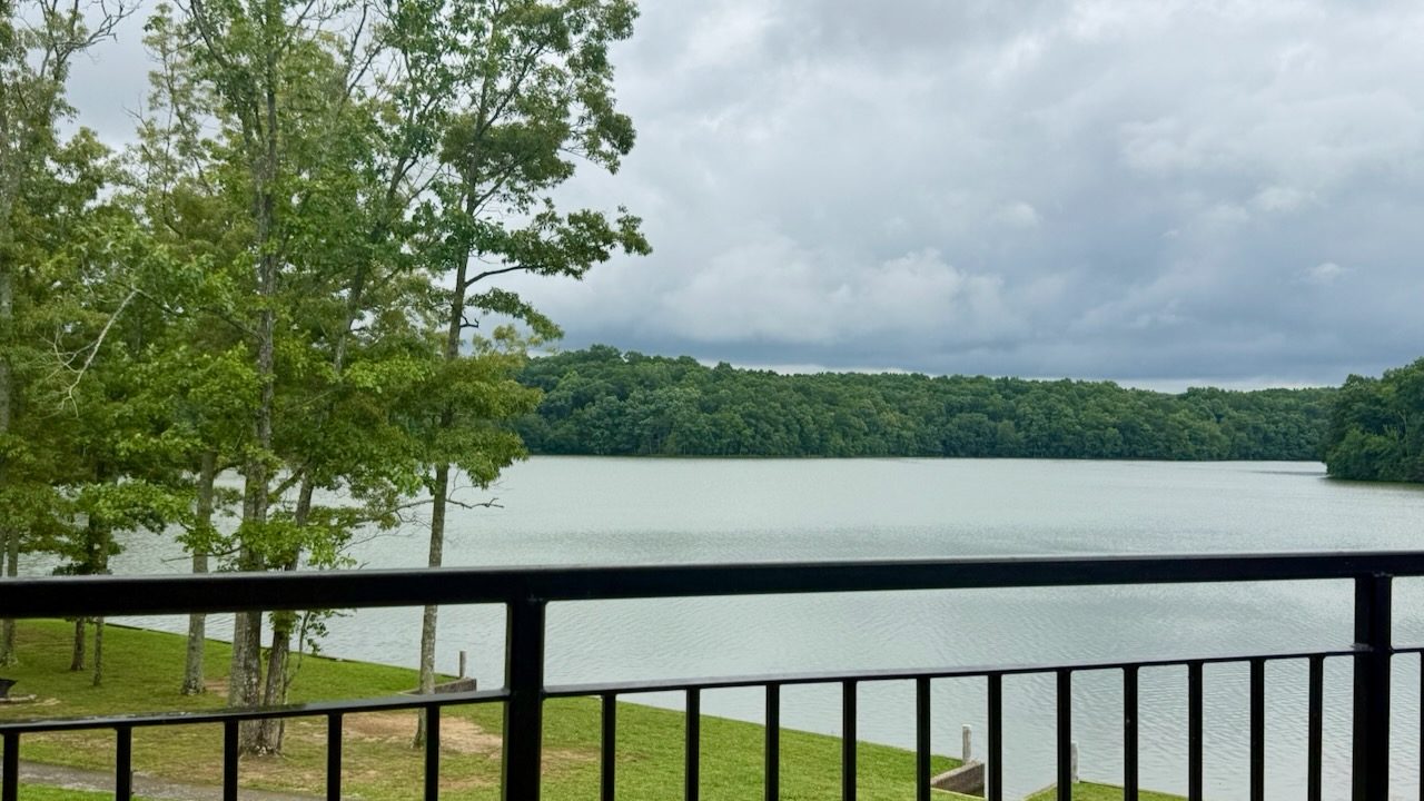 Lake view from the railing at Fall Creek Falls State Park