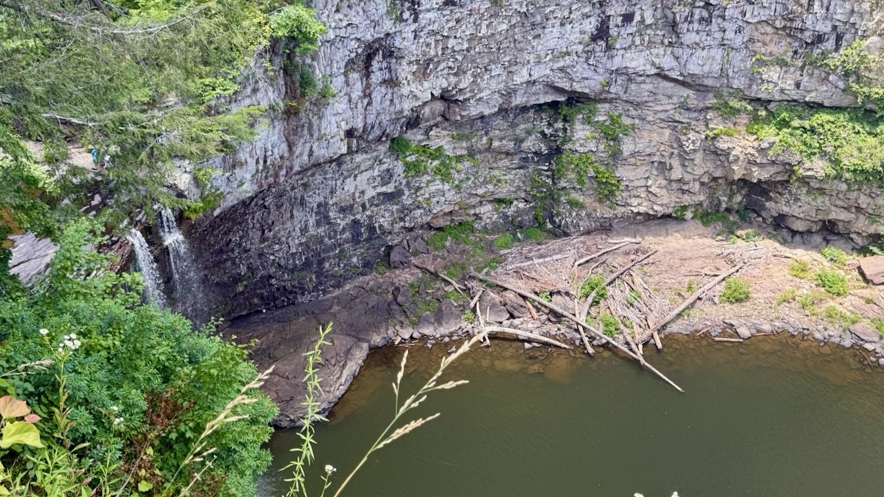 A waterfall and its plunge pool at Fall Creek Falls State Park, Tennessee