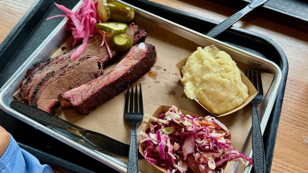 A tray of Texas barbecue