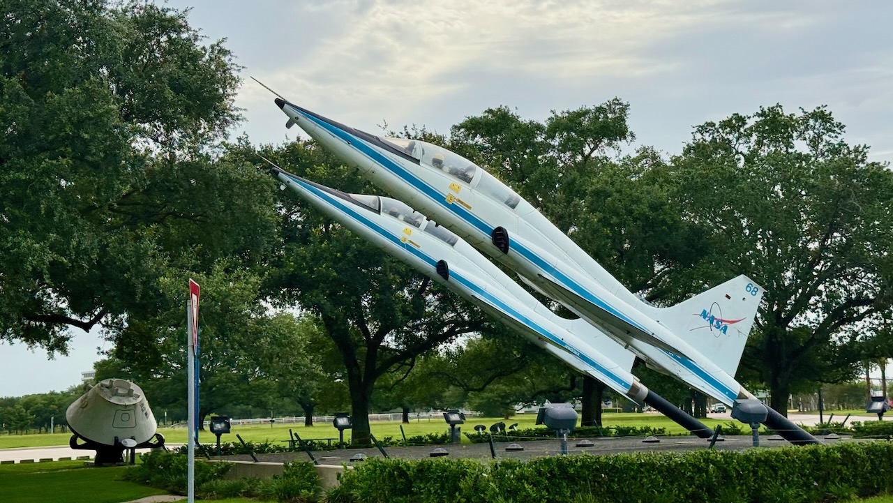 Space Shuttle Independence mounted on a 747 at Space Center Houston